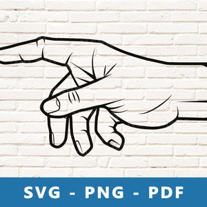 Wijzende hand SVG, wijzende hand PNG, hand clipart, handgesneden bestand, hand vector, hand stencil, Cricut silhouet bestand, thuis afdrukken