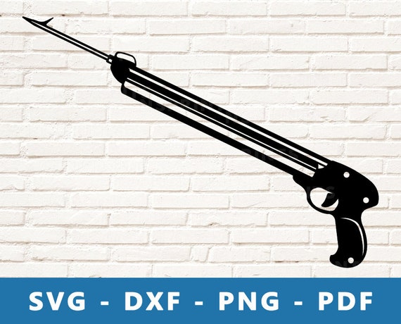 Speargun SVG, Spear Gun PNG, Harpoon Clipart, Fishing Gun Vector