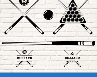 Billiards SVG, Billiards Logo Svg, Billiard PNG, Snooker Clipart, Pool Game Vector, Billiards Cut File, Snooker Cricut, Cricut Silhouette