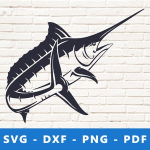Marlin SVG, Pez Espada Svg, Marlin Azul Png, Marlin Clipart, Pegatina para barcos, Logotipo del club de pesca, Pescador Svg, pesca png, Archivo Cricut