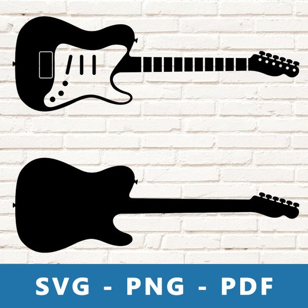 Electric Guitar SVG, Electric Guitar , Electric Guitar Cut File, Guitar Stencil, Cricut Silhouette Cut File, Print At Home