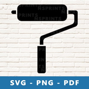 Farbrolle SVG, Malerei PNG, Farbrolle Pinsel Clipart, Malerwerkzeug Schablone, Schnittdatei für Cricut Silhouette-Datei, Druck zu Hause