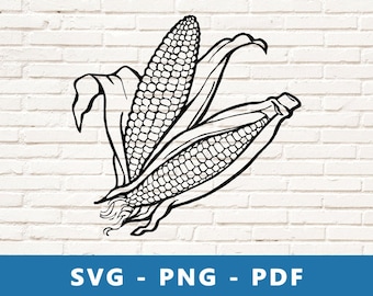 Corn SVG, Corn PNG, Corn Clipart, Corn Cut File, Corn Stencil, Corn Vinyl, Maize Svg, Maize Png, Cricut Silhouette File, Print At Home