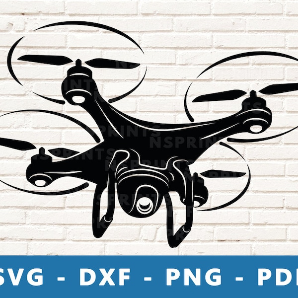 Drone SVG, Camera Drone PNG, Drone Clipart, Drone Vector, Drone Cut File, Drone Vinyl, Drone Silhouette, Drone Cricut Silhouette Cut File