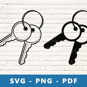 Llaves de casa SVG, Llaves de casa PNG, Imágenes Prediseñadas de llaves, Llaves de casa Svg, Llaves de casa Png, Plantilla de llaves, Archivo de corte de silueta Cricut de llaves, Imprimir en casa