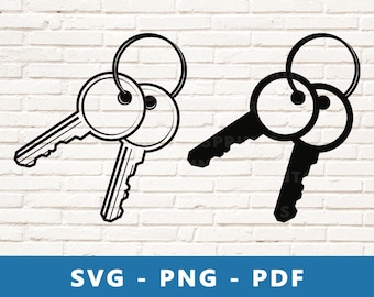 House Keys SVG, House Keys PNG, Keys Clipart, Home Keys Svg, Home Keys Png, Keys Stencil, Keys Cricut Silhouette Cut File, Print At Home