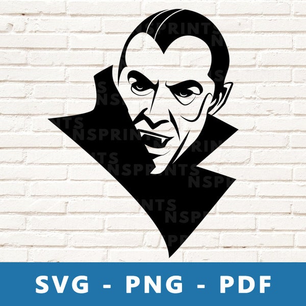 Dracula SVG, Dracula PNG, Vampire Cut File, Halloween Stencil, Dracula Vector, Count Dracula  Cricut Silhouette Image , Print At Home