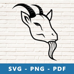 Goat SVG, Goat Head SVG, Goat , Goat Cut File, Goat Stencil, Cricut Silhouette Cut File, Print At Home