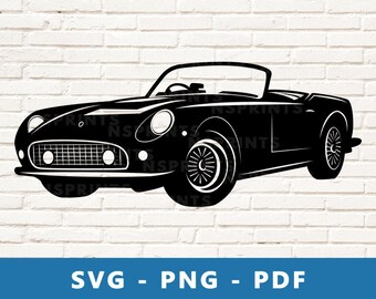 Vintage Sports Car SVG, Sports Car PNG, Luxury Car Clipart, Luxury Car Cut File, Car Cricut Silhouette File, Print At Home