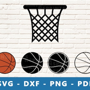 Basket-ball SVG, basket-ball et Net PNG, basket-ball Net vecteur, basket-ball Clipart, basket-ball Dxf, basket-ball Cricut Silhouette coupe fichier