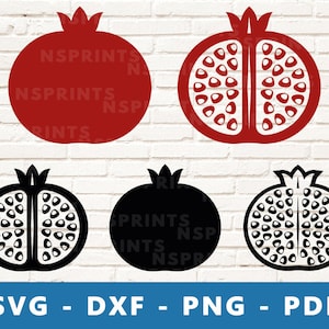 Pomegranate Svg, Pomegranate PNG, Pomegranate Vector Clipart, Pomegranate Cut File, Pomegranate Dxf, Pomegranate Cricut Silhouette Cut File