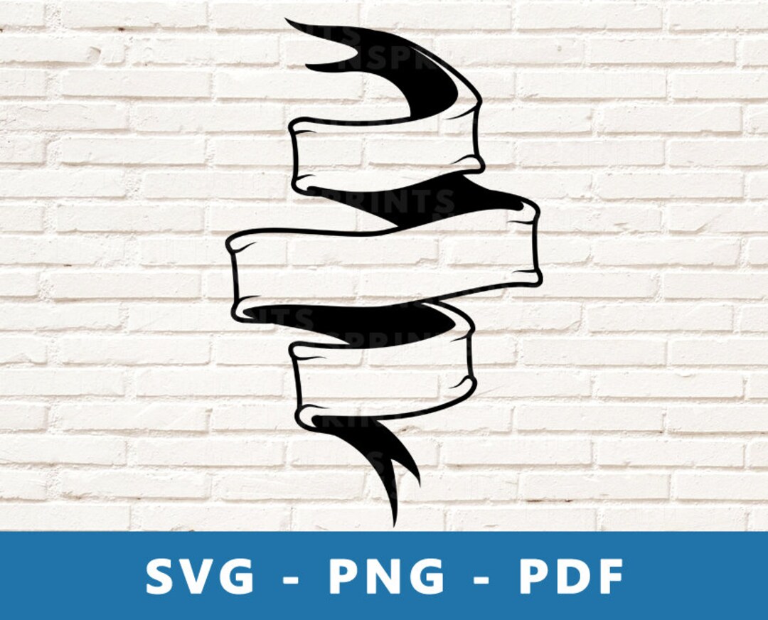 Banner Ribbon SVG, Banner Ribbon PNG, Ribbon Cut File, Blank Banner