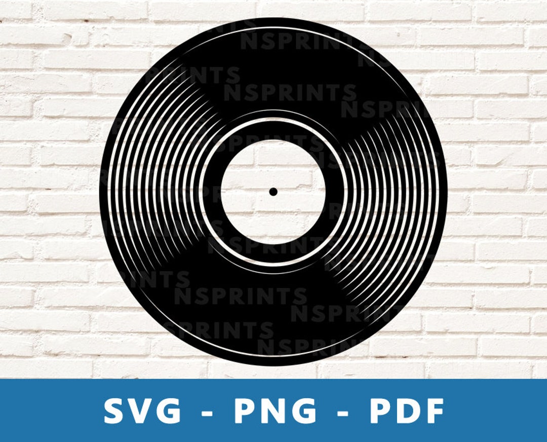 Vinyl Record SVG, Vinyl Record PNG, Long Play Clipart, Vintage Record