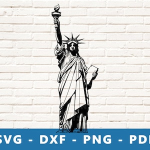 Estátua da Liberdade SVG, Lady Liberty PNG, clipart do monumento de Nova York, estátua da liberdade Dxf, arquivo de corte da estátua para silhueta Cricut, imprimir em casa