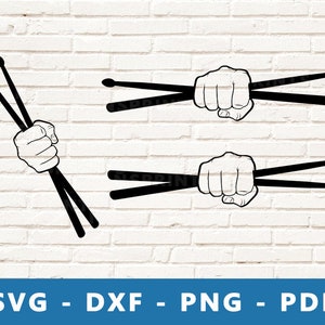 Baguettes croisées Svg, Batteur SVG, Drum Music Band PNG, Vecteur de batteur, Clipart batteur, Fichier de coupe de baguettes, Fichier Cricut de baguettes