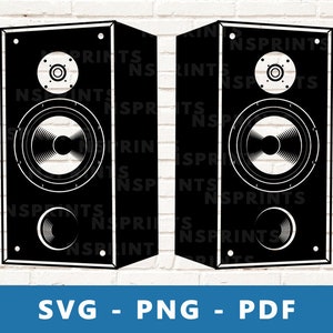 Audio Speaker SVG, Audio Speaker PNG, Music Svg, Music Png, Musical Speaker Cut File, Speakers Cricut Silhouette Cut File, Print At Home