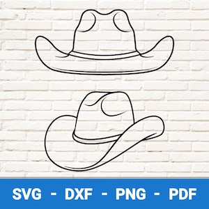 Cowboy Hat SVG, Cowboy hat PNG, Side view hat, Front view hat, Cricut Cut file, Western hat Vector