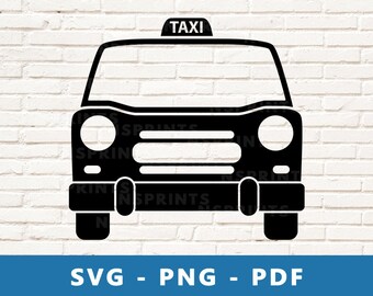 Taxi SVG, Taxi PNG, Taxi Cut-bestand, Taxi Front Image Vector, Yellowcab Svg, Cab Svg, Cab Png, Taxi Afbeelding voor Cricut Silhouette, Thuis afdrukken
