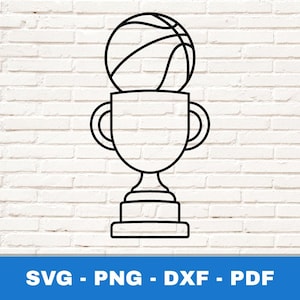 Basketball Trophy SVG, Basketball Trophy PNG, Basketball Trophy Cricut, Sports Award Clipart für Shirts, Geschenke & Craft-Projekte