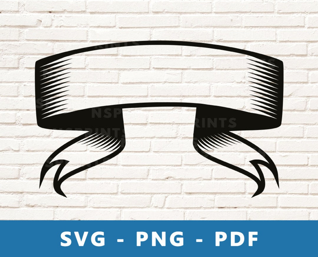 Banner Ribbon SVG, Ribbon PNG, Ribbon Cut File, Blank Banner Clipart