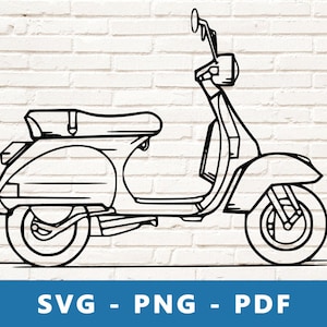 Cute Scooter SVG, Moto PNG, Vespa Clipart, Scooter Moto, Scooter Bike Immagine Taglia File per Cricut Silhouette / , Stampa a casa