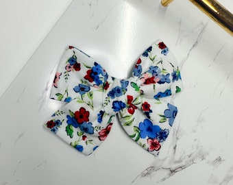 Red, White & Blue Floral  Bow - 13 Styles to Choose From!