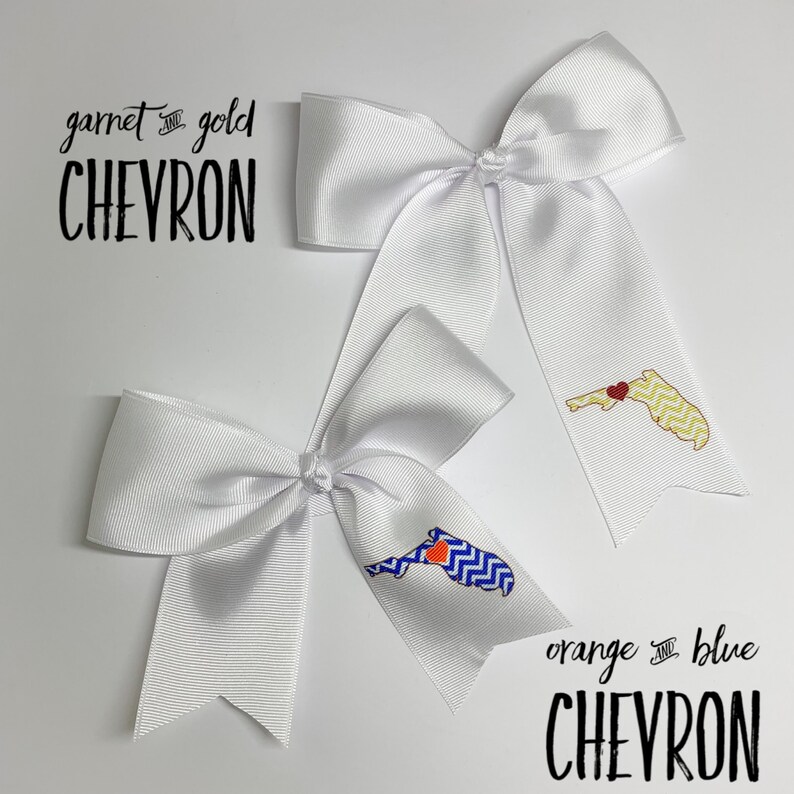 College Football Sublimated Cheer Bows 8 designs, 2 sizes to choose from image 3