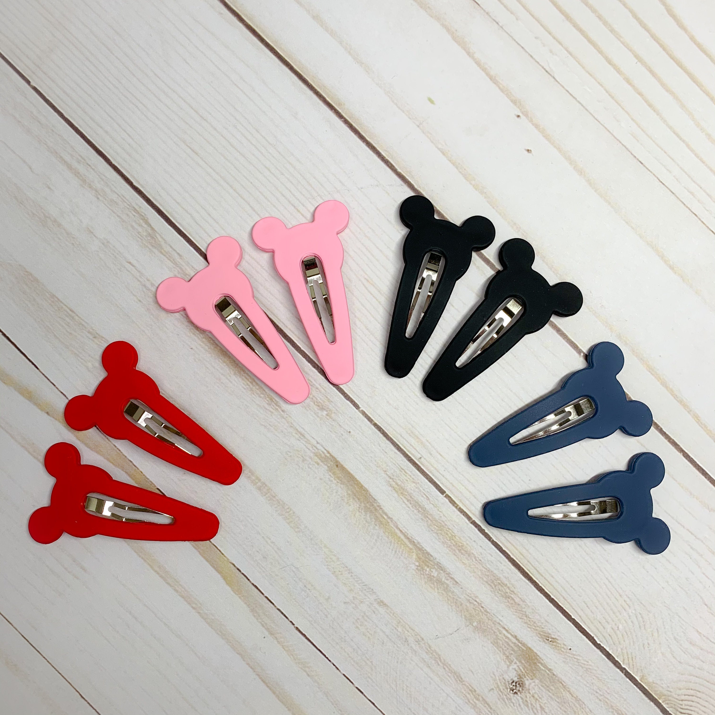 Set of 2 Mouse Ears Snap Clips 8 Colors to Choose From Etsy