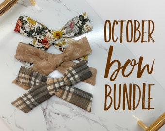 October Bow Bundle - 3 Beautiful Bows - 6 styles to choose from!