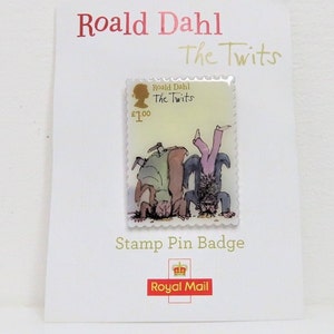 A Roald Dahl The Twits enamelled stamp pin for Royal Mail.