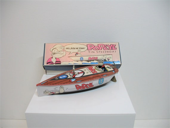 popeye tin speedboat