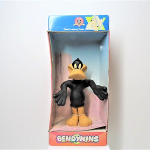 Vintage 1999 Daffy Duck Bendykins schuim bochtige speelgoed figuur