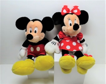 Dúo vintage de Mickey y Minnie Mouse de la década de 1990