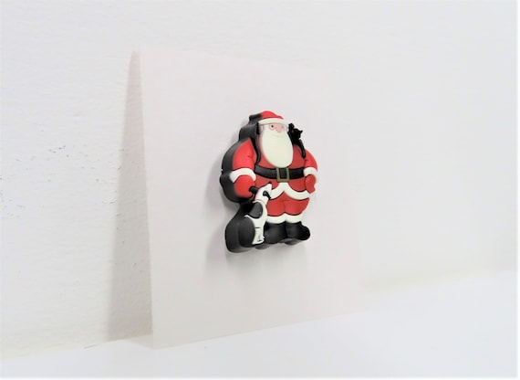 A Raymond Briggs Father Christmas pin.  Secret Santa gifts, stocking filler, vintage gifts, little gifts, small gifts. View 2