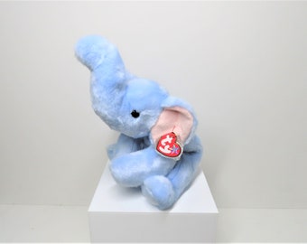 RARE vintage 1999 Peanut the pale blue elephant by TY Beanie Babies.