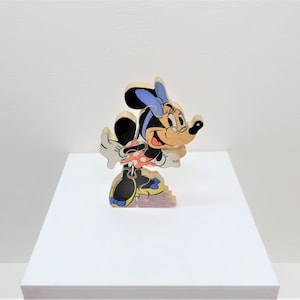 Vintage 1980s Minnie Mouse miniature wooden puzzle