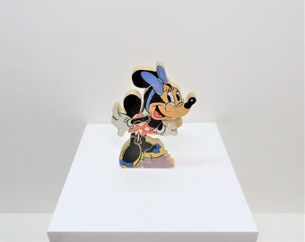 puzzle en bois miniature Minnie Mouse vintage des années 1980