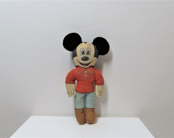 Vintage 1970s Mickey Mouse soft toy by Knickerbocker, knickerbocker cloth doll vintage 1970s , rag doll knickerbocker 1970s vintage.