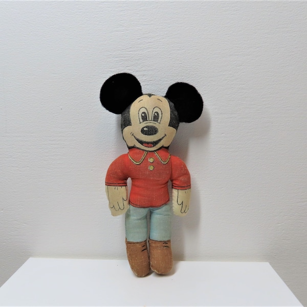 Vintage 1970s Mickey Mouse soft toy by Knickerbocker, knickerbocker cloth doll vintage 1970s , rag doll knickerbocker 1970s vintage.