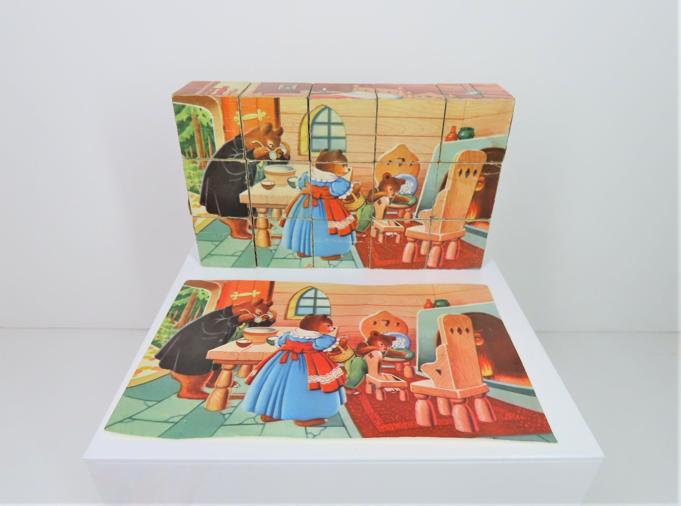 A Vintage 1960s - 70s Goldilocks and the Three Bears Wooden Picture ...