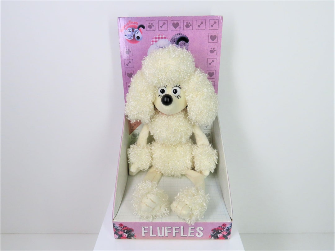 A Fluffles Poodle Soft Toy Plush in Original Box. Aardman, Wallace and