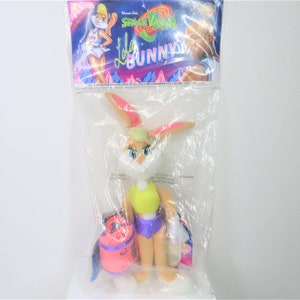 A vintage 1996 Lola Bunny Space Jam plush soft toy in unopened original packaging.