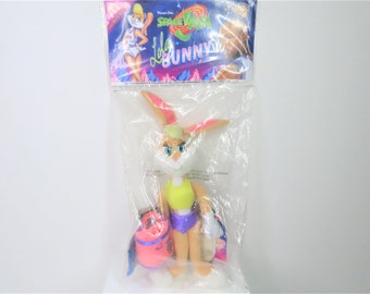 A vintage 1996 Lola Bunny Space Jam plush soft toy in unopened original packaging.