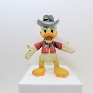 RARE vintage Donald Duck cowboy foam bendy toy figure.
