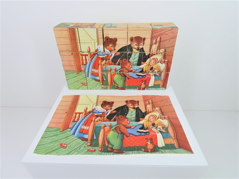 A Vintage 1960s - 70s Goldilocks and the Three Bears Wooden Picture ...