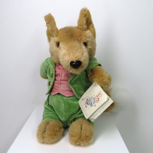 A vintage 1990s Mr Tod fox soft toy plush with swing tag, Beatrix Potter,  Eden