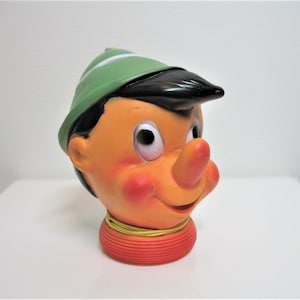 RARE Vintage 1970s Pinocchio squeaky Boncer toy by Lone Star Toys