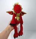 A vintage early 2000 Jellycat red and gold velvet dragon toy....gorgeous!!