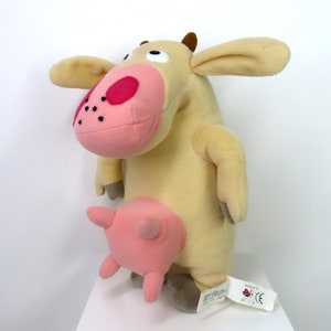 A vintage 2001 Cow and Chicken Cartoon Network Cow plush.  NANCO.