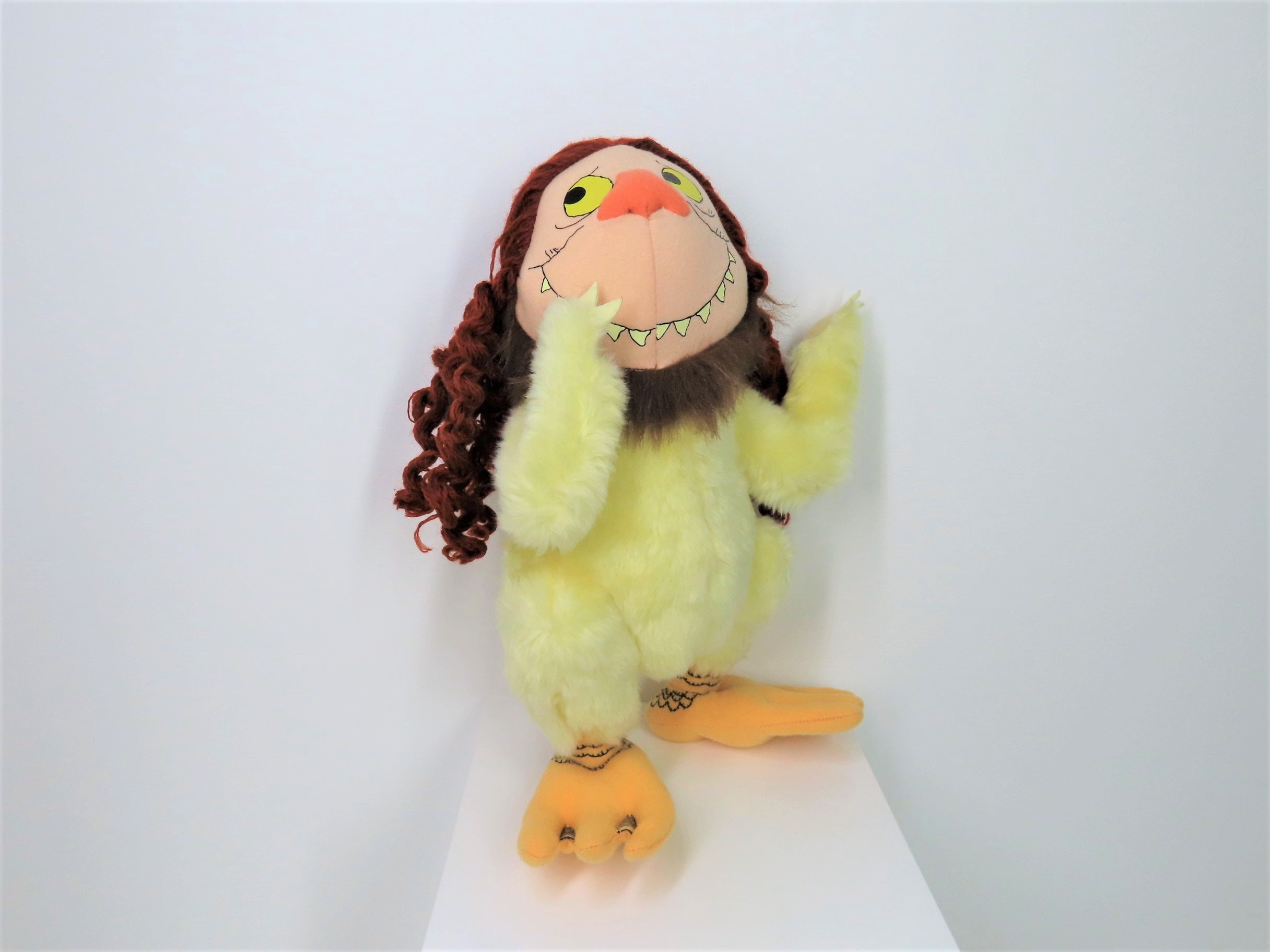 A vintage 1990s K.W monster soft toy plush, Maurice Sendak plush.